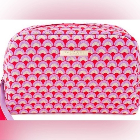 Bvlgari Scallop Pattern Embroidered Cosmetic Case/Make-up Bag - Picture 11 of 16